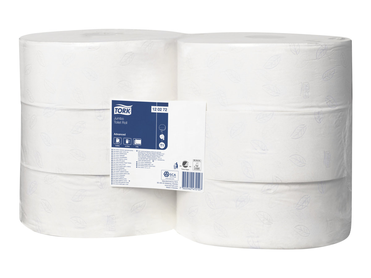 TORK Toilettenpapier T1 Advanced 2-lagig Recyclingpapier, 6 Rollen