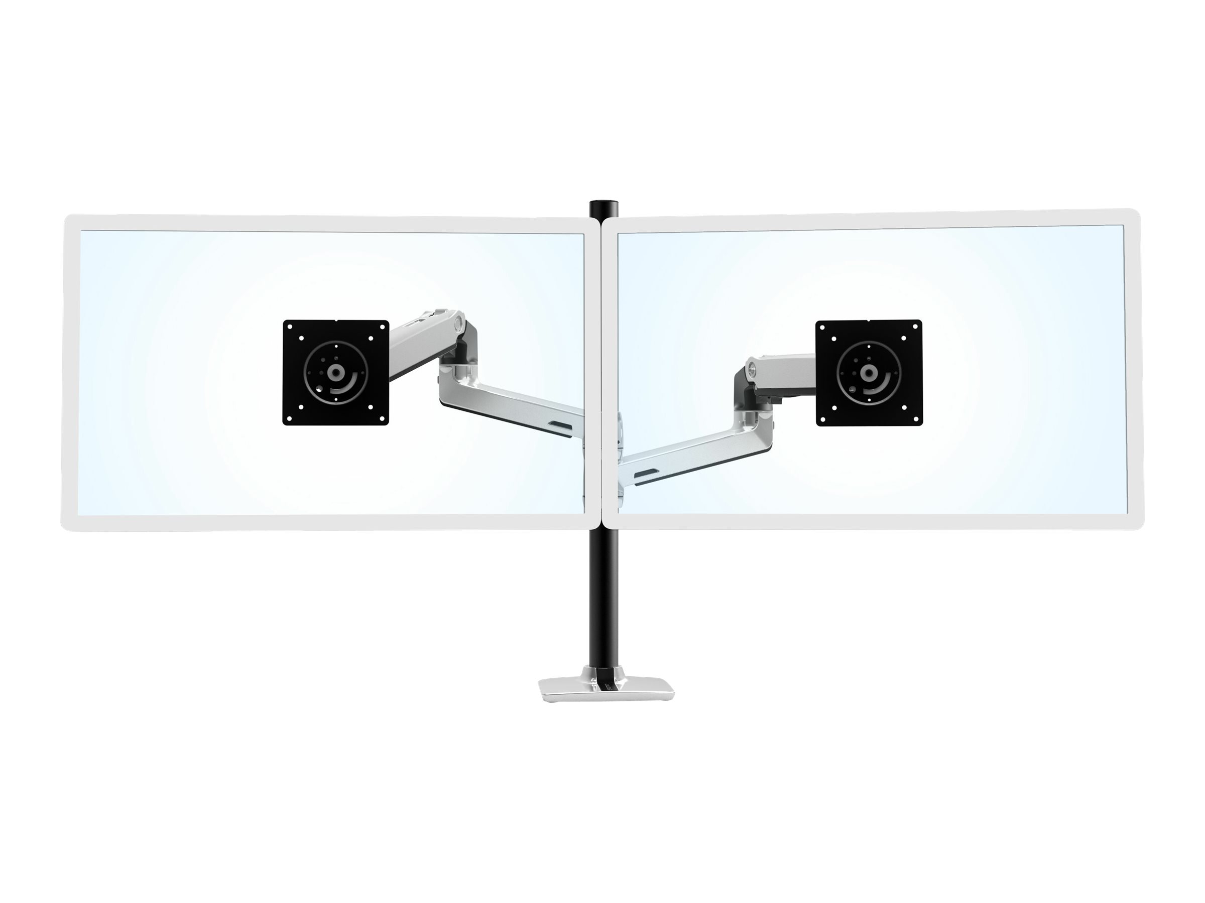 ERGOTRON LX, Dual, Stacking, Arm, Tall, Pole, Black, Accents, Polished