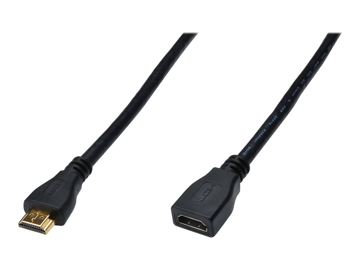 ASSMANN HDMI High Speed Verlängerungskabel Typ A St/Bu 2,0m m/Ethernet Ultra HD 24p gold sw ASSMANN HDMI High Speed Verlängerungskabel Typ A St/Bu 2,0m m/Ethernet Ultra HD 24p gold sw