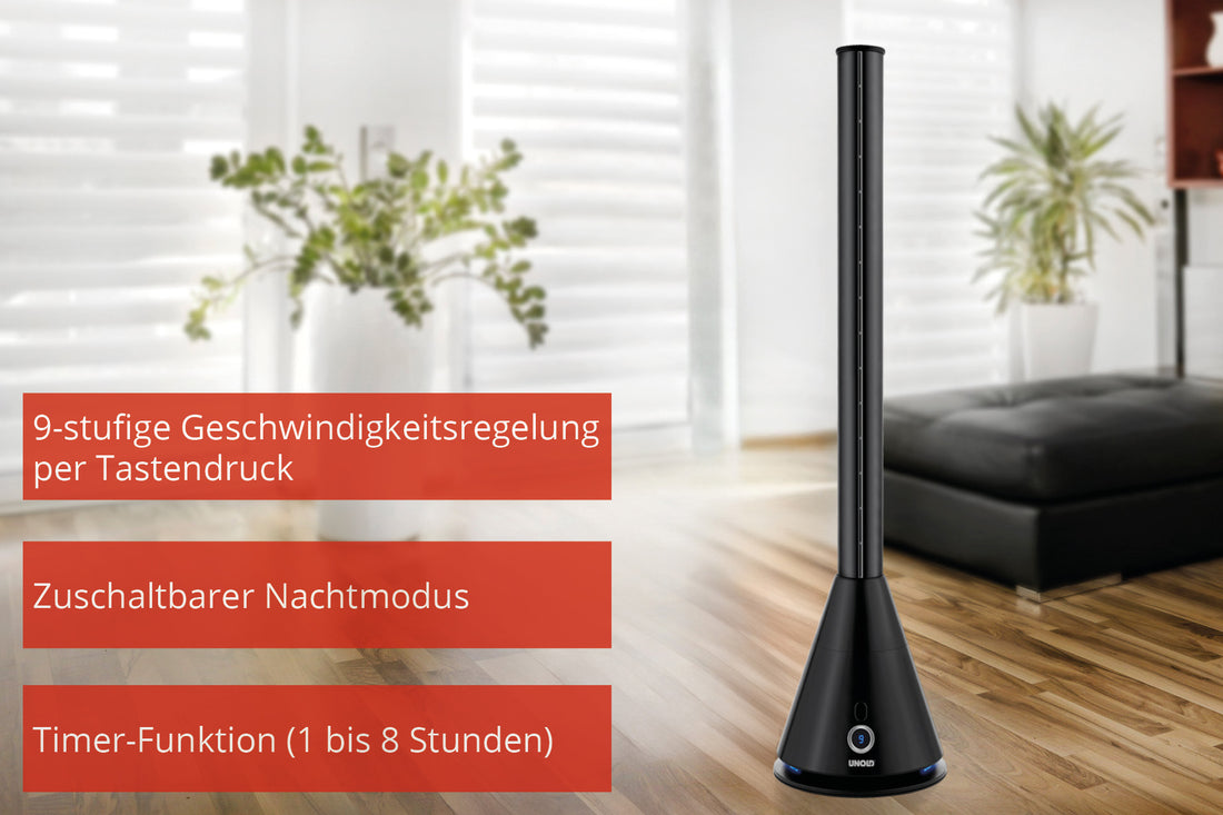 UNOLD Black Tower 86865 Turmventilator 26W
