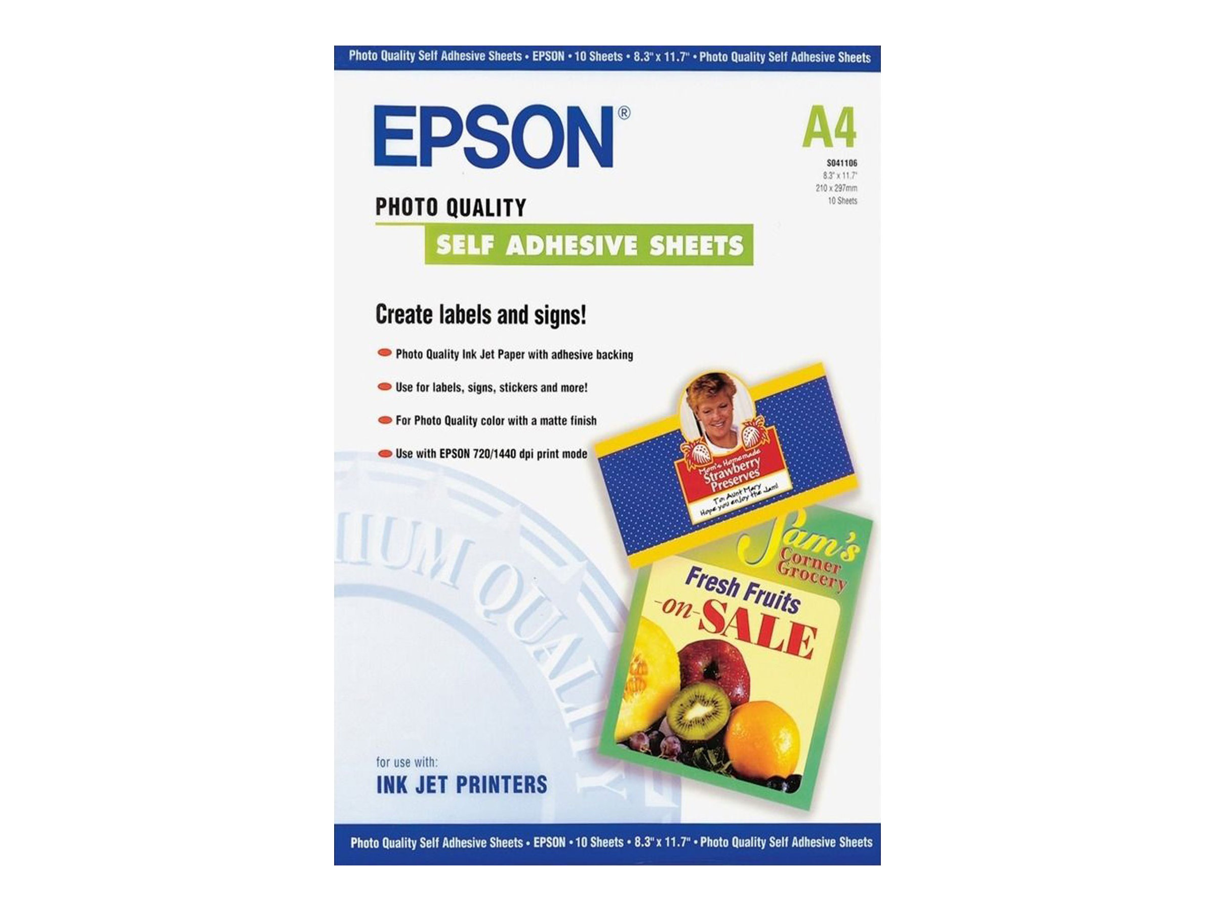 Epson Photo Quality Self Adhesive Sheets - Selbstklebend - A4 (210 x 297 mm)