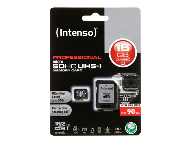 16GB microSDHC Class10 UHS-I Professional + SD-Adapter