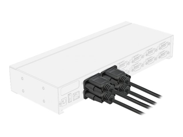 DELOCK Seriell Kabel RS-232 Sub-D9 Stecker zu Buchsemit sch malem Steckerghäuse 3m