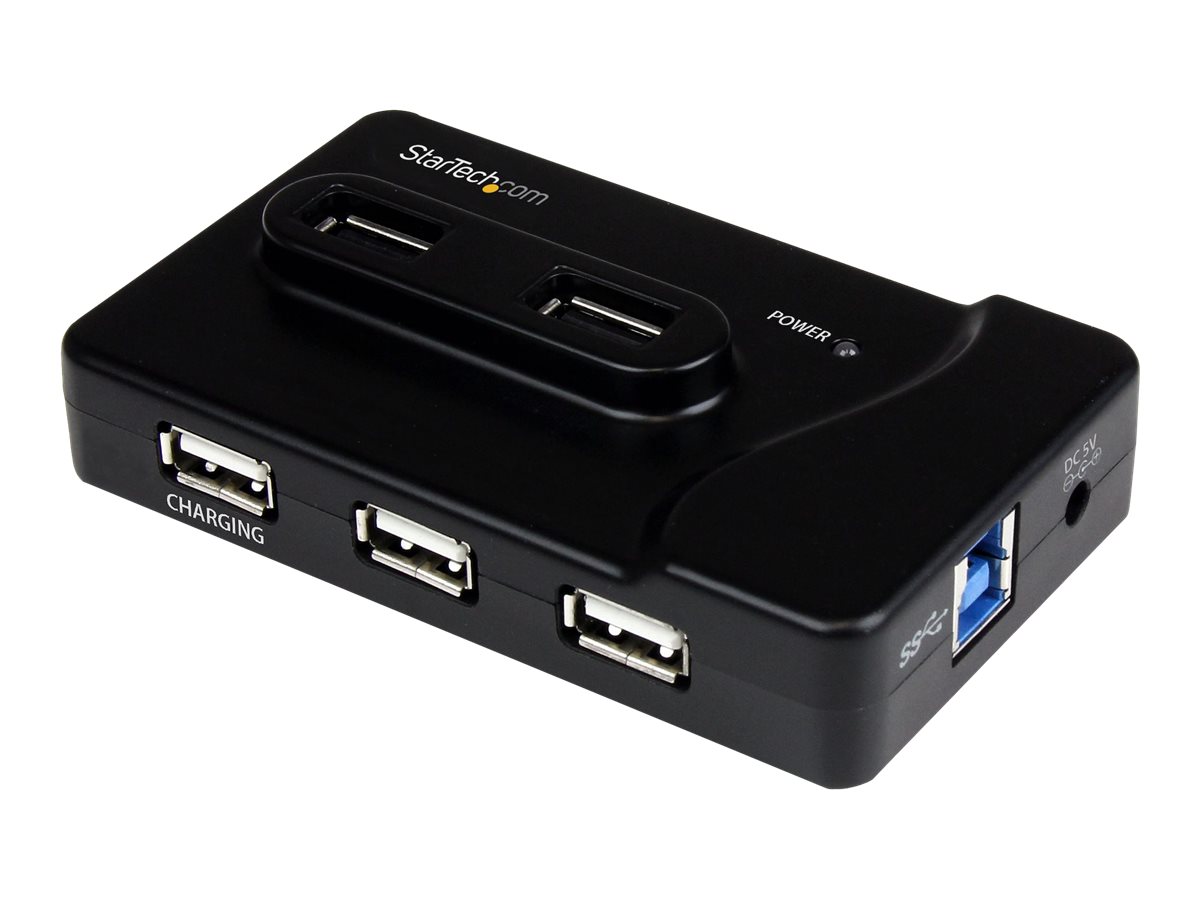 StarTech.com 6 Port USB 3.0 / 2.0 Hub mit 2A Ladeanschluss - 2x USB 3.0 SuperSpeed und 4x USB 2.0 Combo Hub - Hub - 6 Anschlüsse