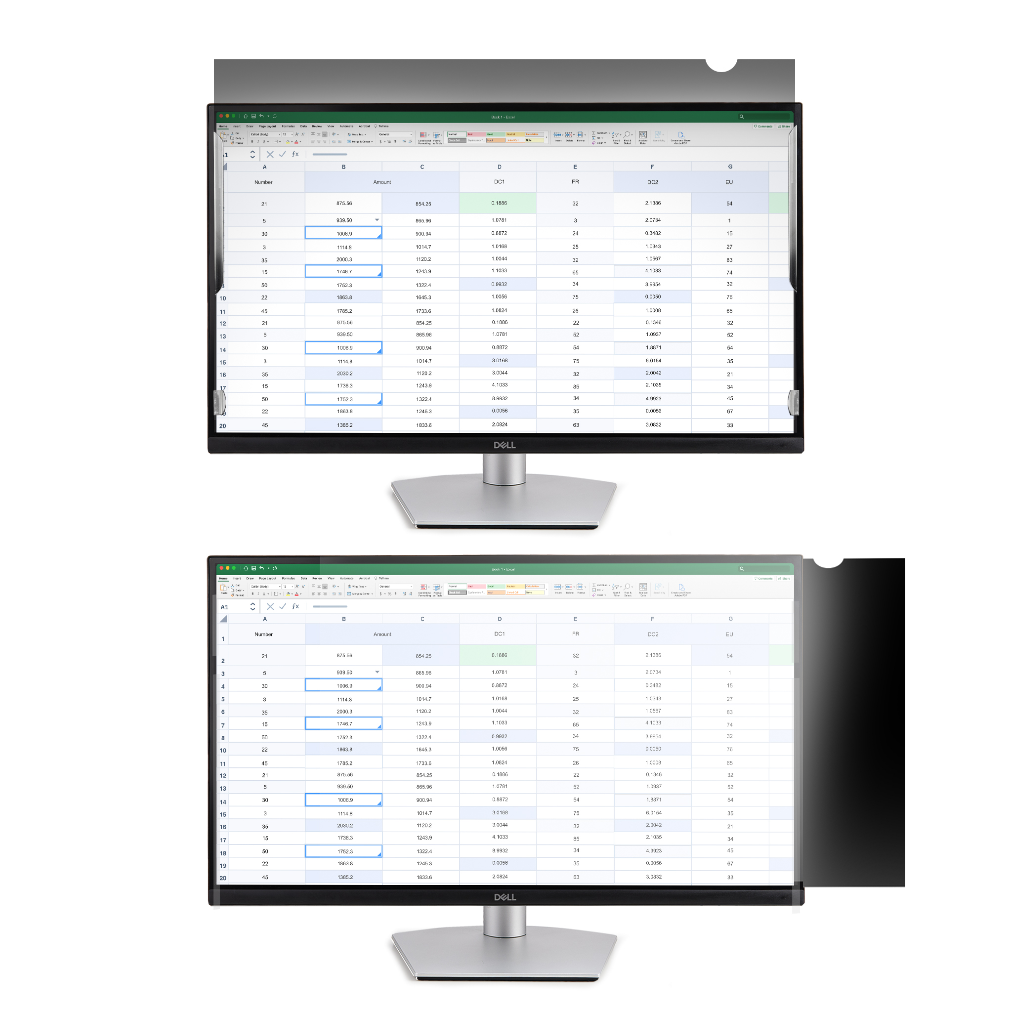 STARTECHCOM 58,42cm 23Zoll MonitorSichtschutz Universal Matt oder Glänzend 169Seitenverhältnis 30 Grad Blickwinkel