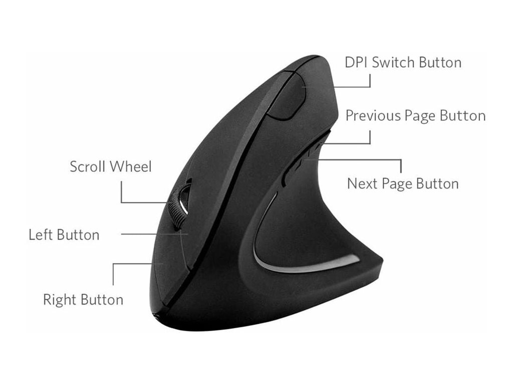 ANKER A7852 kabellose vertikale 24G ergonomische Maus mit Nano USBDongle VorZurUeckTasten Batt nicht enthalten