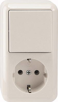 Merten Kombination Schuko MEG34958719 Aus/Wechsel 1-p polarweiß AP Merten Kombination Schuko MEG34958719 Aus/Wechsel 1-p polarweiß AP