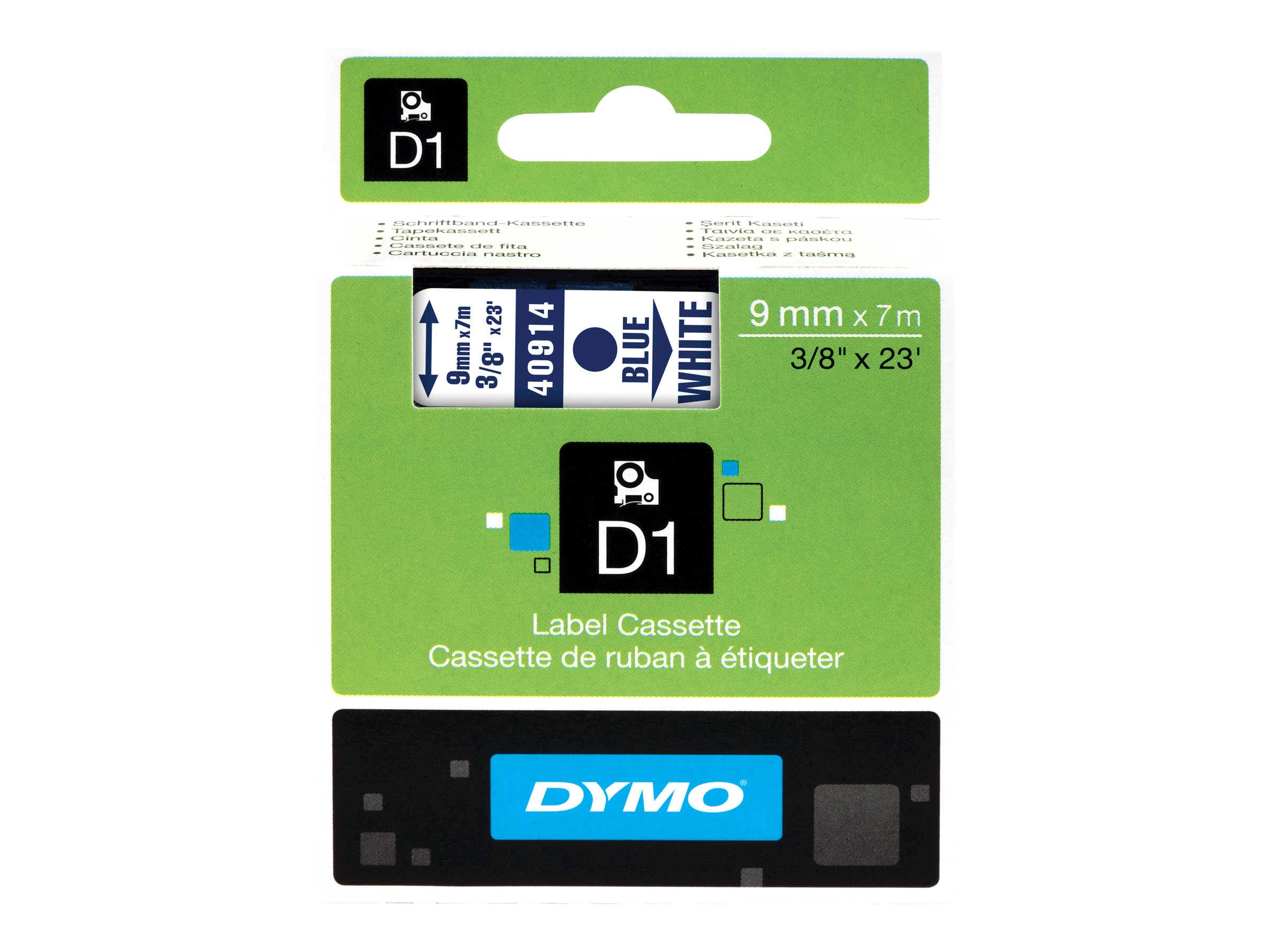 DYMO Schriftband D1 40914 S0720690, 9 mm blau auf weiÃ