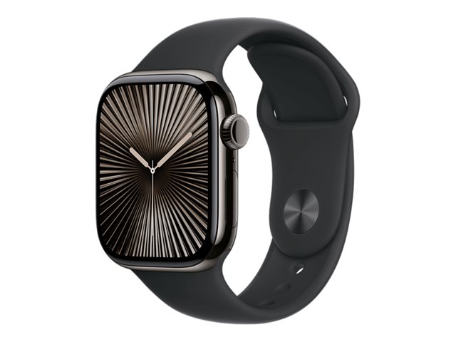Apple Watch S10 Titan Schiefer Cellular 42mm (Sportarmband schwarz) S/M