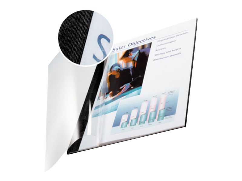 LEITZ Buchbindemappen schwarz Softcover fÃ¼r 36 - 70 Blatt DIN A4, 10 St.