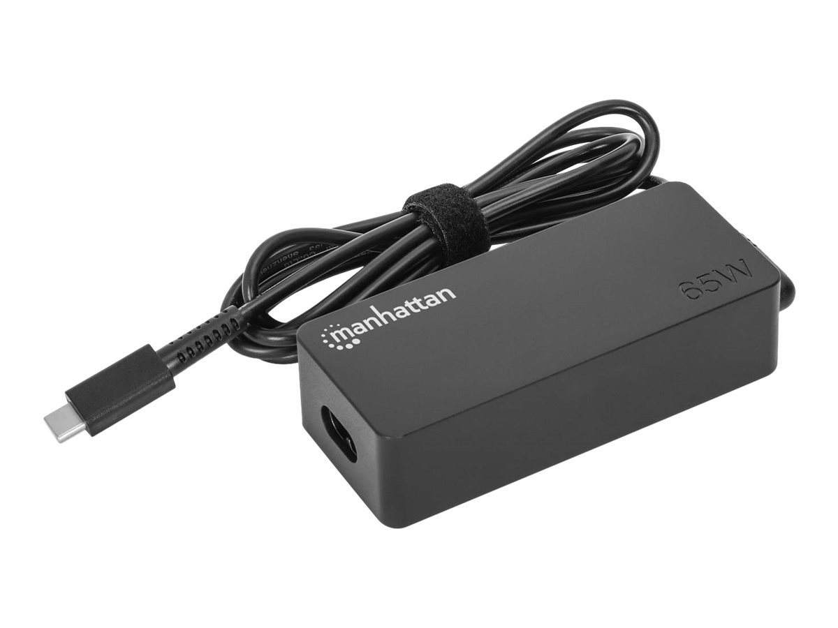 MANHATTAN USB-C Power Delivery Laptop-Netzteil 65 W abnehmbares EU-Stromkabel integriertes USB-C PD-Kabel schwarz MANHATTAN USB-C Power Delivery Laptop-Netzteil 65 W abnehmbares EU-Stromkabel integriertes USB-C PD-Kabel schwarz