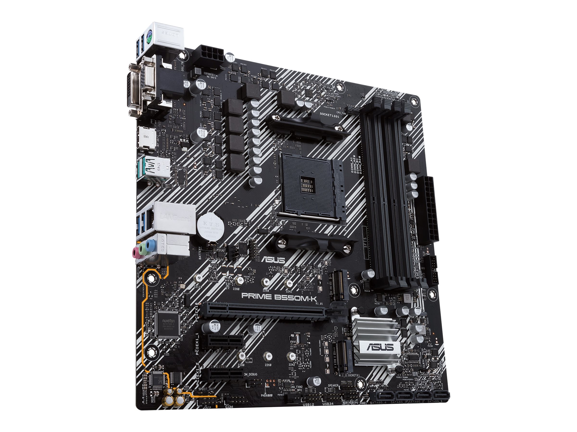 ASUS PRIME B550MK mATX MB dual M2 PCIe 40 1Gb Ethernet HDMIDSubDVI SATA 6Gbps USB32 Gen 2 TypeA