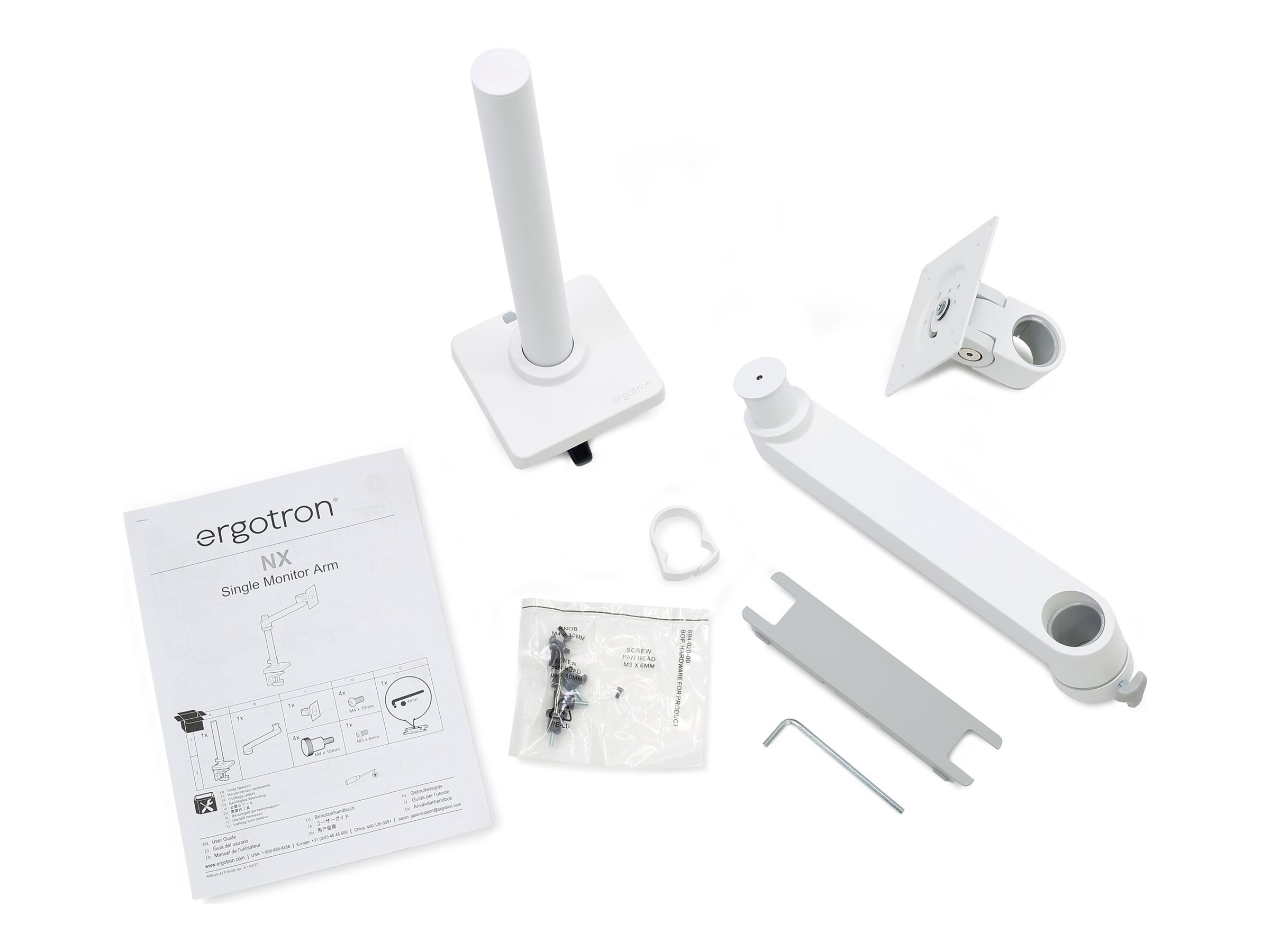 NX Mount Arm up to 86,36cm 34Zoll 8kg manually height adjustable  white