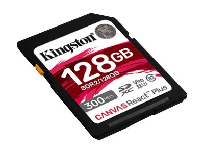 KINGSTON 128GB Canvas React Plus SDXC UHS-II 300R/260W U3 V90 for Full HD/4K/8K KINGSTON 128GB Canvas React Plus SDXC UHS-II 300R/260W U3 V90 for Full HD/4K/8K