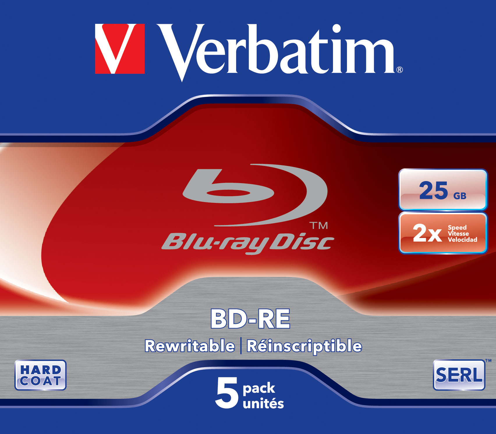 5 verbatim Blu-ray BD-RE 25 GB wiederbeschreibbar