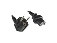 helos Netzanschlusskabel, Schutzkontaktstecker 90 auf C15, schwarz, 3,0m