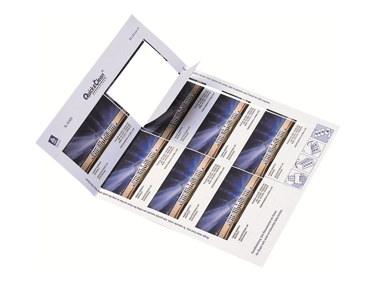 80 AVERY Zweckform Visitenkarten C32028-10 hochglaenzend weiss 240 g/qm