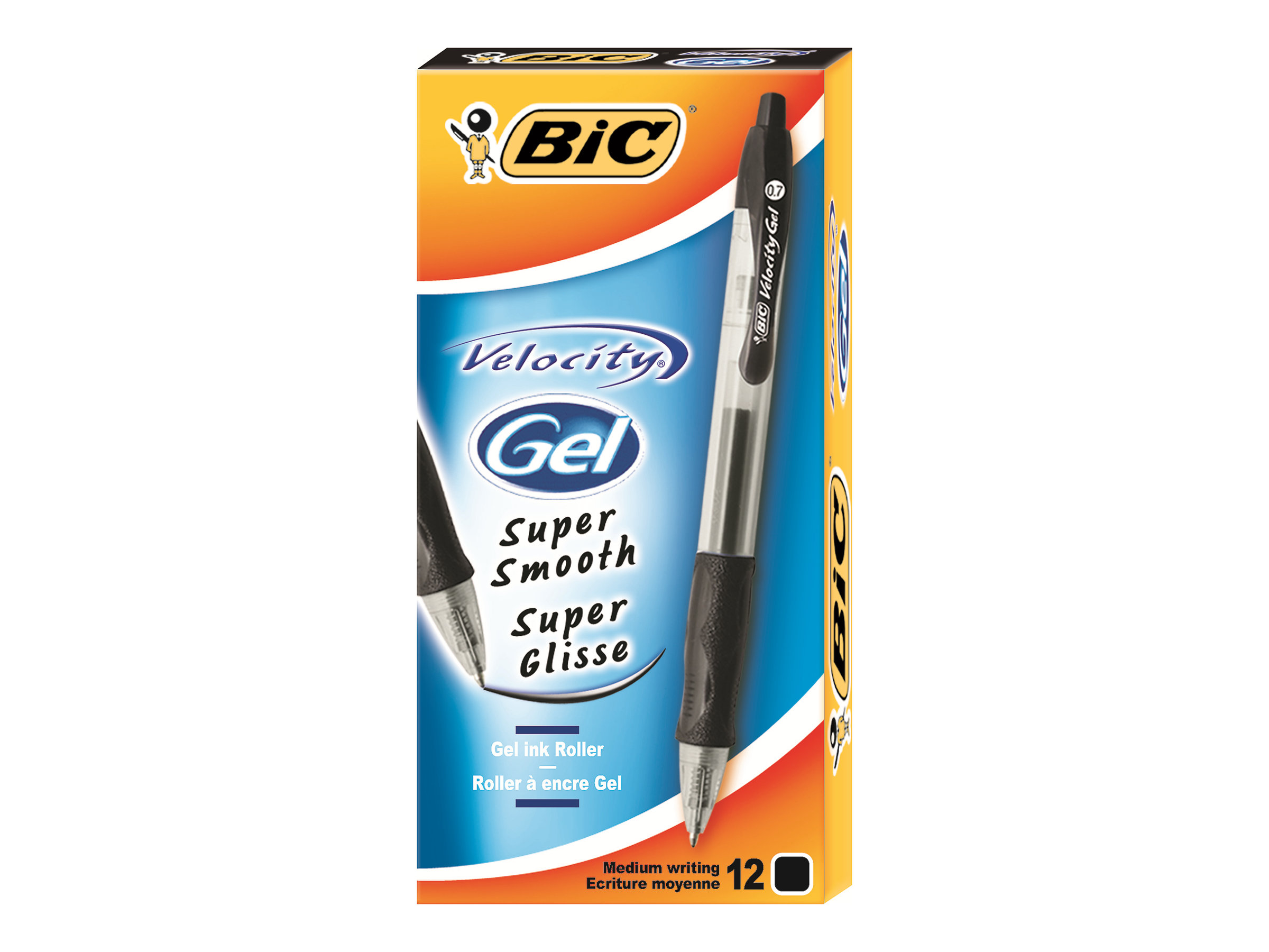 BIC Gel-ocity Gelschreiber schwarz/transparent 0,3 mm, Schreibfarbe: schwarz, 12 St.