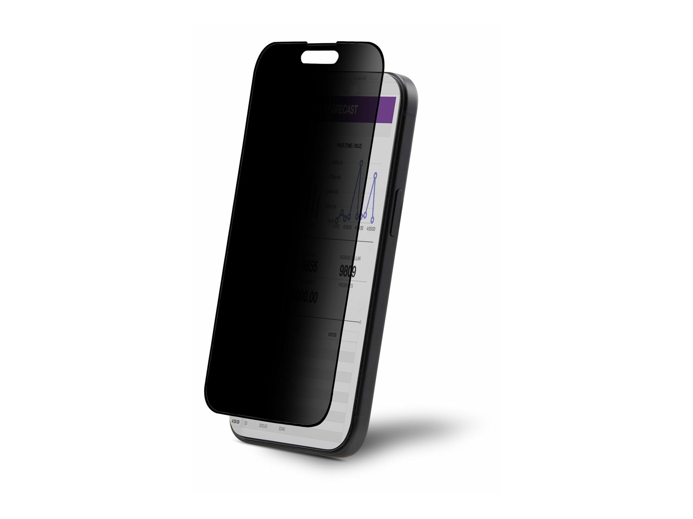 STARTECH.COM 4-Wege Blickschutzfilter fur iPhone 15 Pro Hoch-/Querformat Touch +/- 30 Blickwinkel Smartphone Panzerglas Sichtschutz