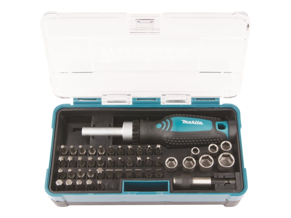 makita mit Ratschenschraubendreher B-36170 Bit-Set, 47-teilig makita mit Ratschenschraubendreher B-36170 Bit-Set, 47-teilig