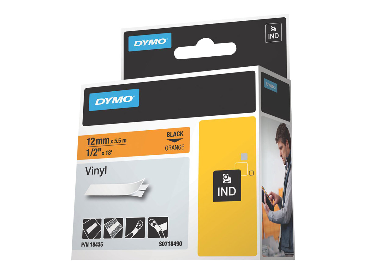18435 DYMO ID1 12mm SCHWARZ-ORANGE 18435 DYMO ID1 12mm SCHWARZ-ORANGE