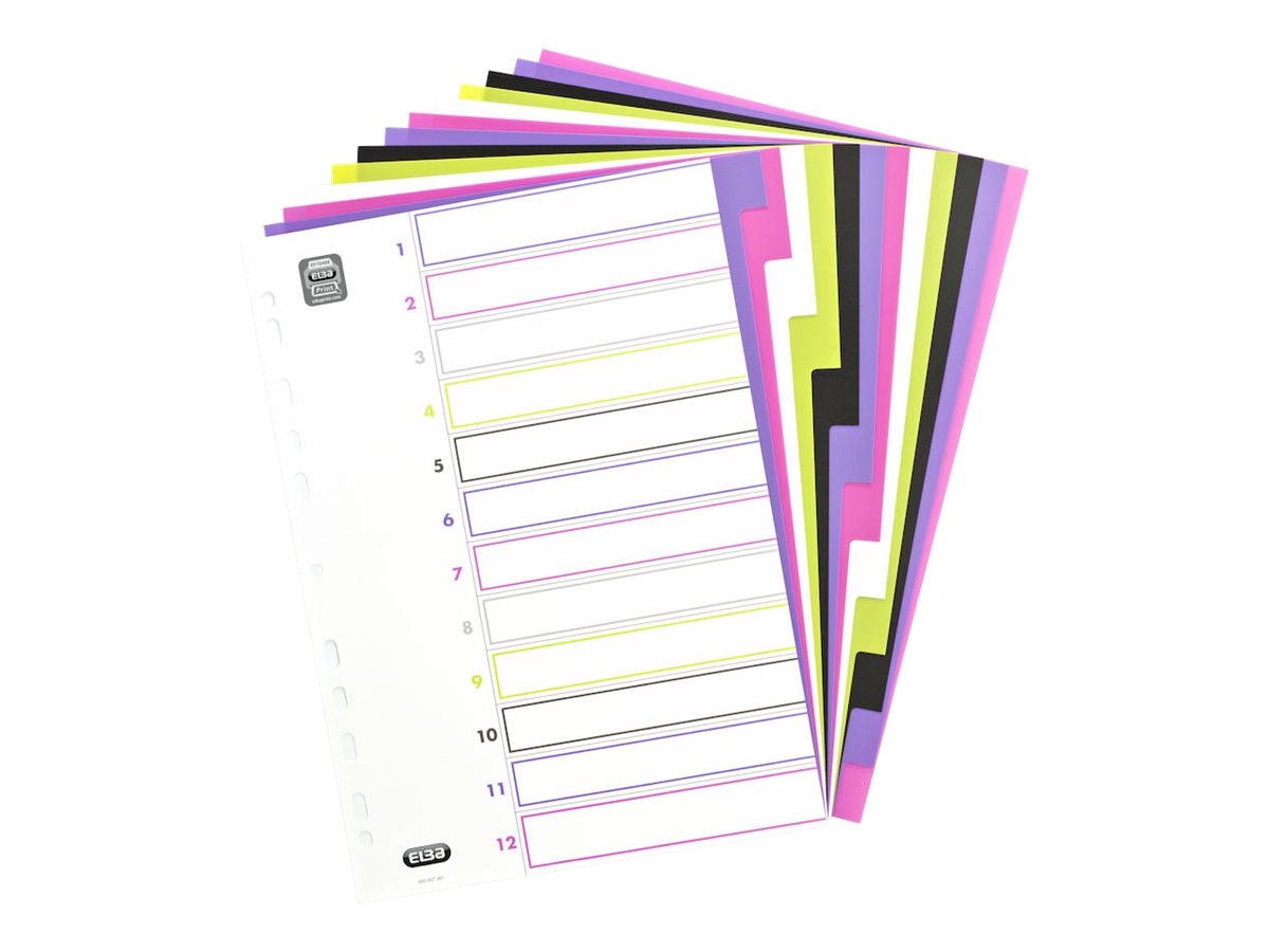OXFORD Ordnerregister myColour Vollformat blanko lila, pink, weiss, gruen, schwarz 12-teilig, 1 Satz OXFORD Ordnerregister myColour Vollformat blanko lila, pink, weiss, gruen, schwarz 12-teilig, 1 Satz