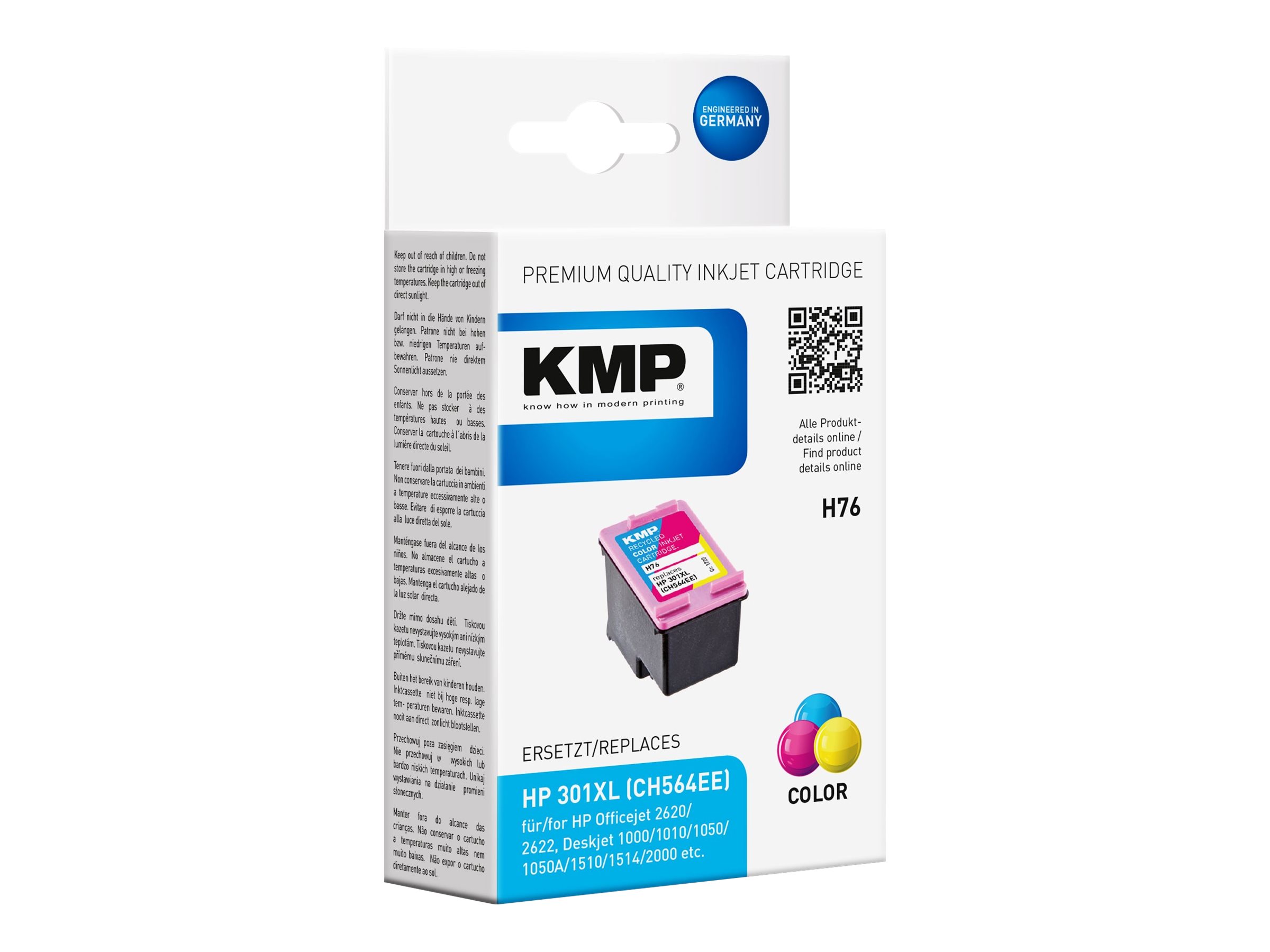 KMP H76 color Druckerpatrone kompatibel zu HP 301XL (CH564EE) KMP H76 color Druckerpatrone kompatibel zu HP 301XL (CH564EE)