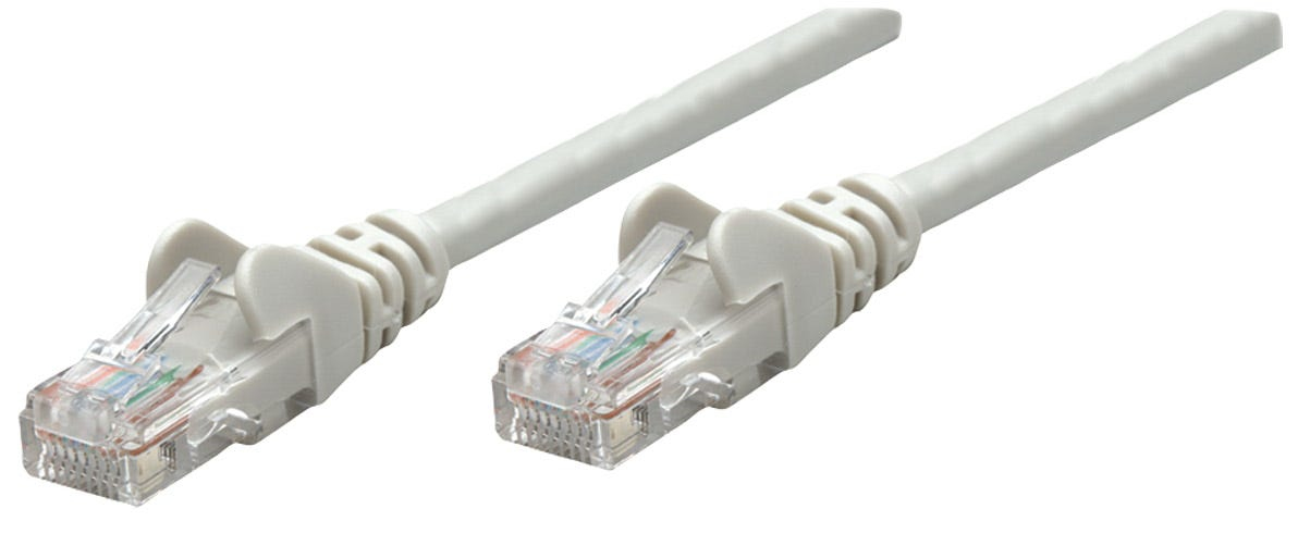 INTELLINET Netzwerkkabel Cat5e SFUTP 0,25m CCA Cat5e kompatibel grau RJ45 Stecker RJ45 Stecker