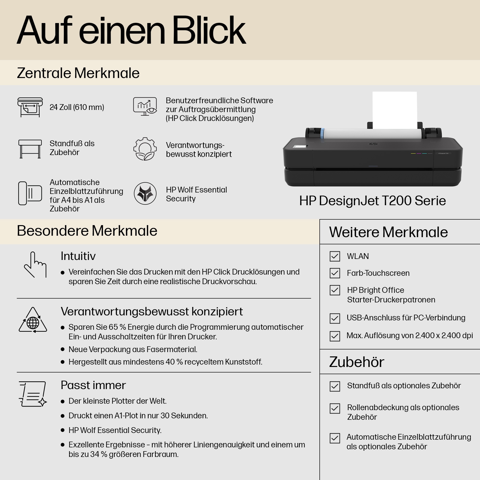 HP DesignJet T250 610 mm 24 Zoll 2025 Edition Plotter