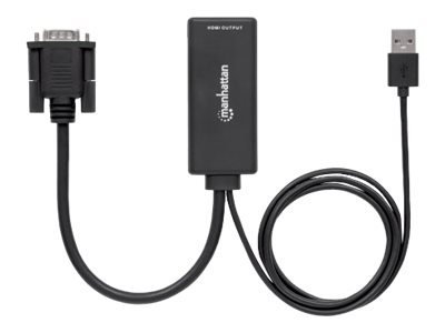 MANHATTAN VGA und USB auf HDMI Konverter Konvertiert die analogen Signale VGA-Video und USB-Audio in ein digitales HDMI-Signal