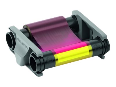 DURABLE YMCKO-Farbband und 100 Plastikkarten (0,76 mm) mehrfarbig Farbband-Set