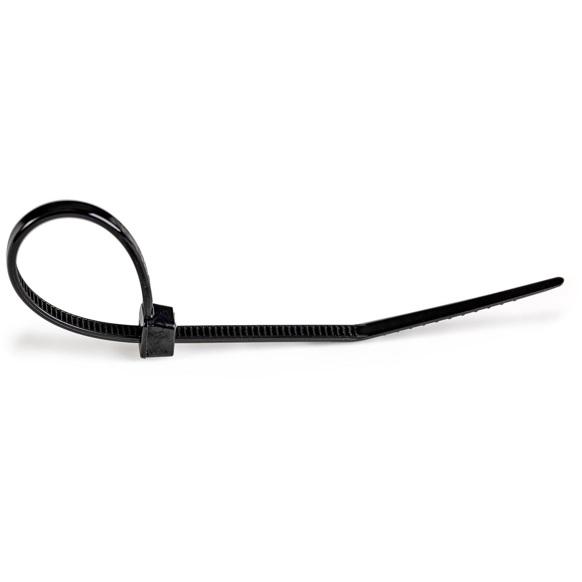 STARTECHCOM Cable Ties 152x3mm selflocking nylon Cable Ties with curved tip 94V2 UL black 100 pieces