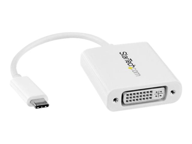 StarTech.com USB-C auf DVI Adapter - USB Type-C DVI Konverter für MacBook, Chromebook, Dell XPS oder andere USB-C Geräte - Weiß - externer Videoadapter - weiß