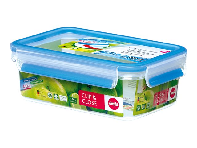 emsa Frischhaltedose CLIP & CLOSE 7,0 cm hoch transparent 1,0 l, 1 St.
