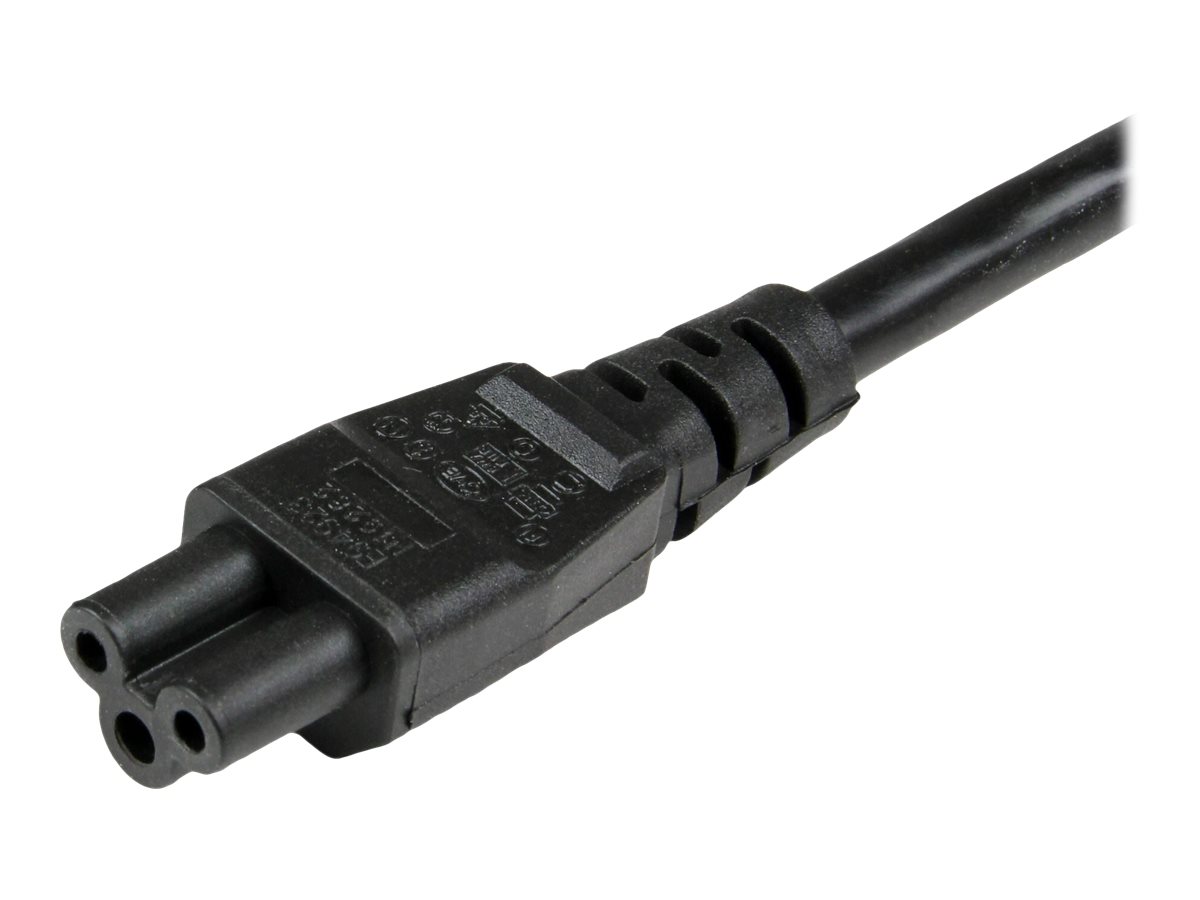 STARTECH.COM 1m 3 Prong Laptop Power Cord Schuko CEE7 to C5 Clover Leaf Power Cable Lead