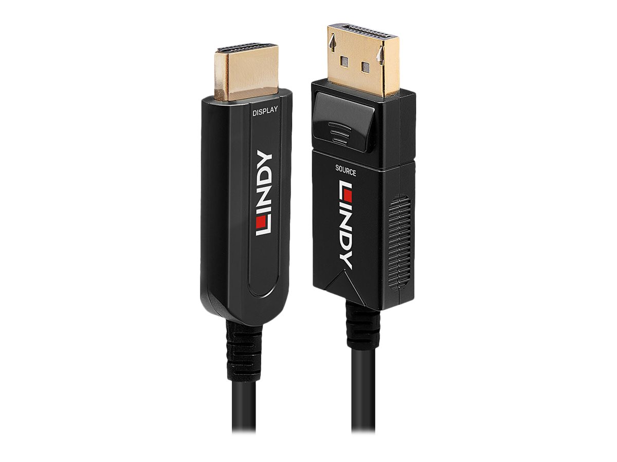 LINDY 20m Fibre Optic Hybrid DisplayPort 1.2 an HDMI 18G Kabel