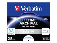 M-DISC Verbatim BD-R 25GB 4x Inkjet Printable Jewel Case