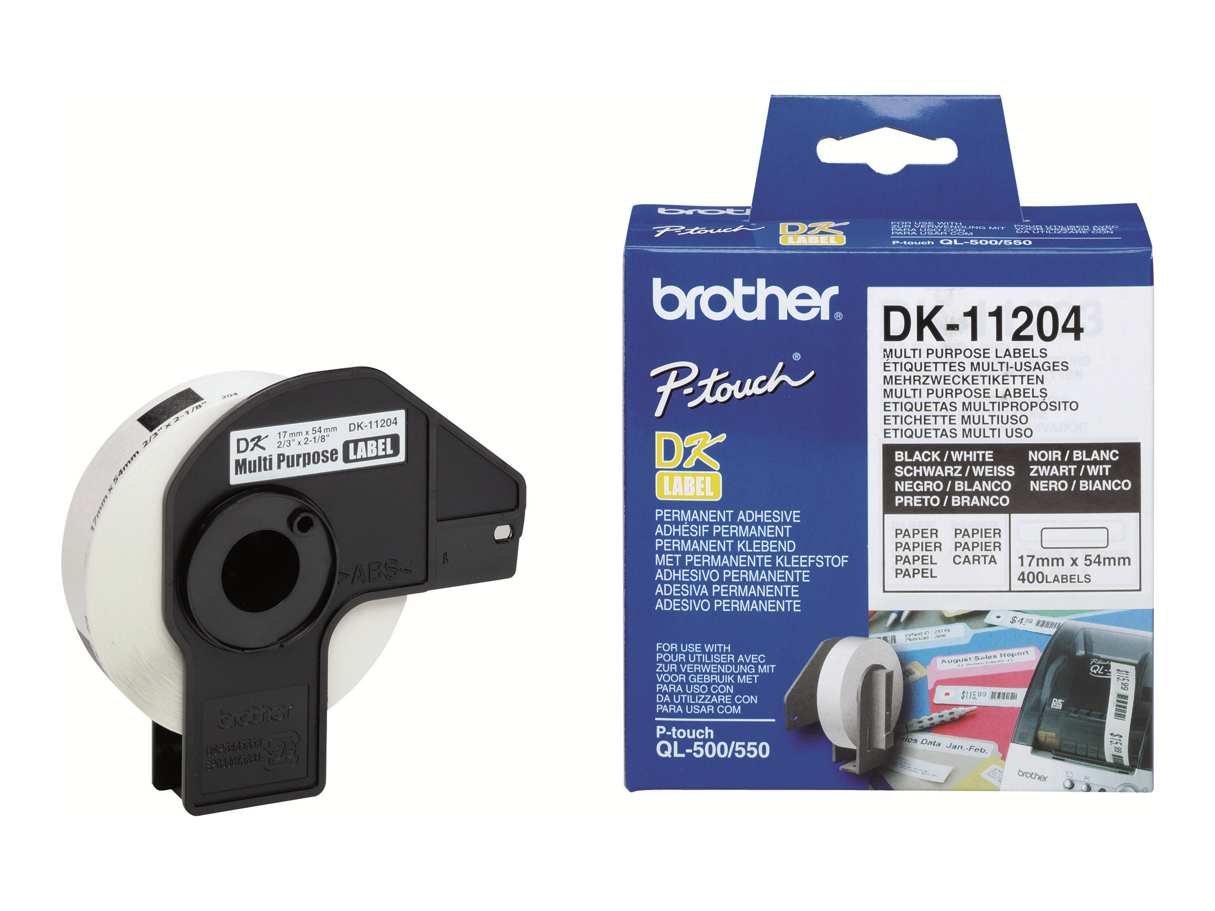 Brother DK-11204 - Schwarz auf Weiß - 17 x 54 mm 400 Etikett(en) (1 Rolle(n)