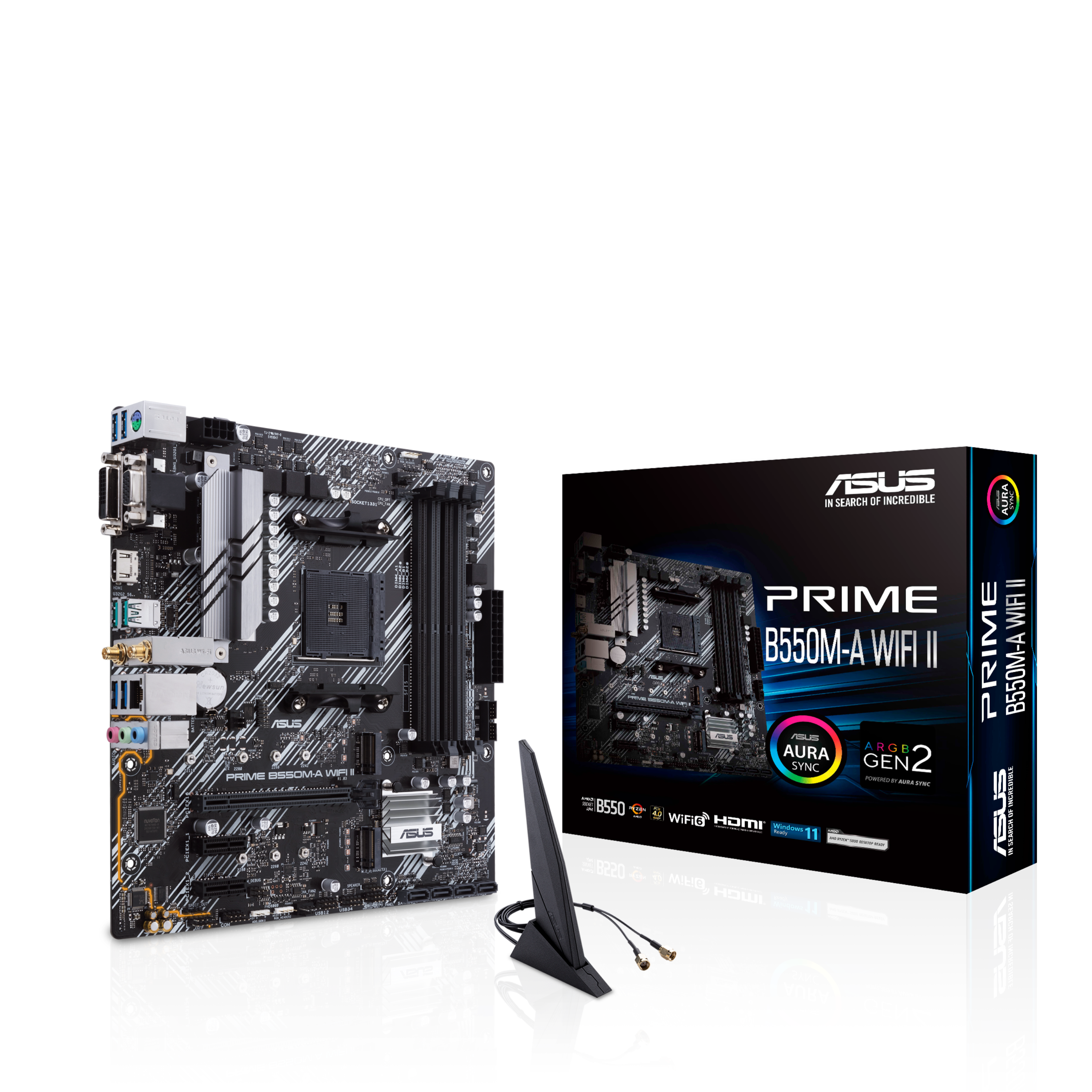 ASUS PRIME B550MA WIFI II AM4 mATX MB 4xDDR4 2xM2 4XSATA