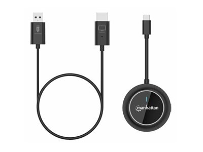 MANHATTAN 1080p Wireless HDMI-Display-Präsentationsset 2-teiliges Set mit HDMI-Empfänger und USB-C Sender-Dongle