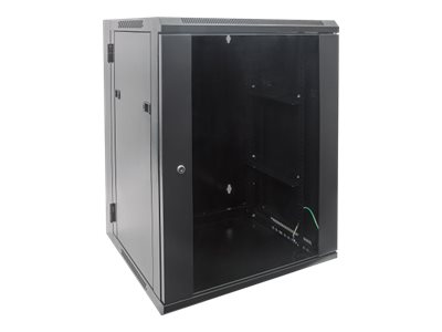 INTELLINET 48,3cm Wandverteiler 15HE 550mm tief mit Schwenkrahmen 19 Zoll HxBxT 770x600x550mm vollstaendig montiert schwarz