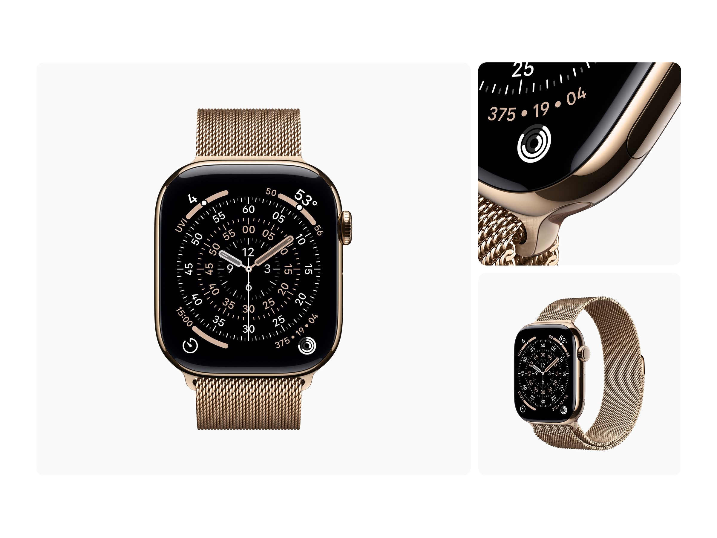 APPLE Watch Series 11 GPS + Cellular 46mm Gold Titanium Case with Gold Milanese Loop - M/L APPLE Watch Series 11 GPS + Cellular 46mm Gold Titanium Case with Gold Milanese Loop - M/L
