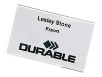 10 DURABLE Namensschilder mit Nadel 9,0 x 5,4 cm