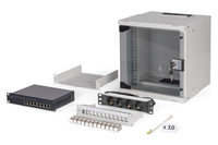 DIGITUS 25,4cm 10Zoll NetzwerkSet 6HE Wandgehaeuse und Zubehoer gr SOHO Pro Version unmontiert