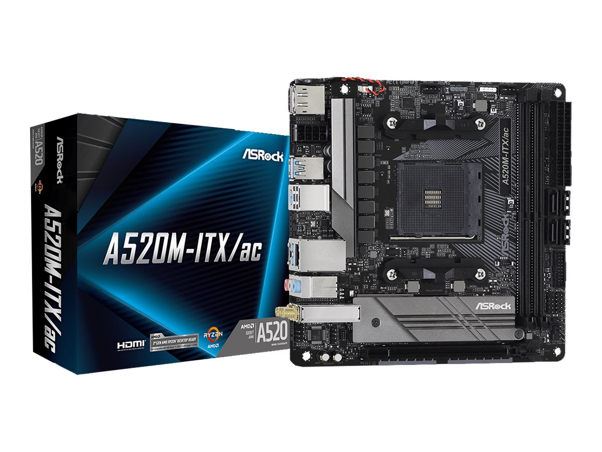 ASRock A520M-ITX/ac - Motherboard - Mini-ITX - Socket AM4 - AMD A520