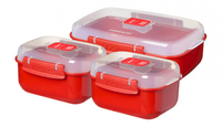 Sistema Plastics Heat & Eat Set Rot