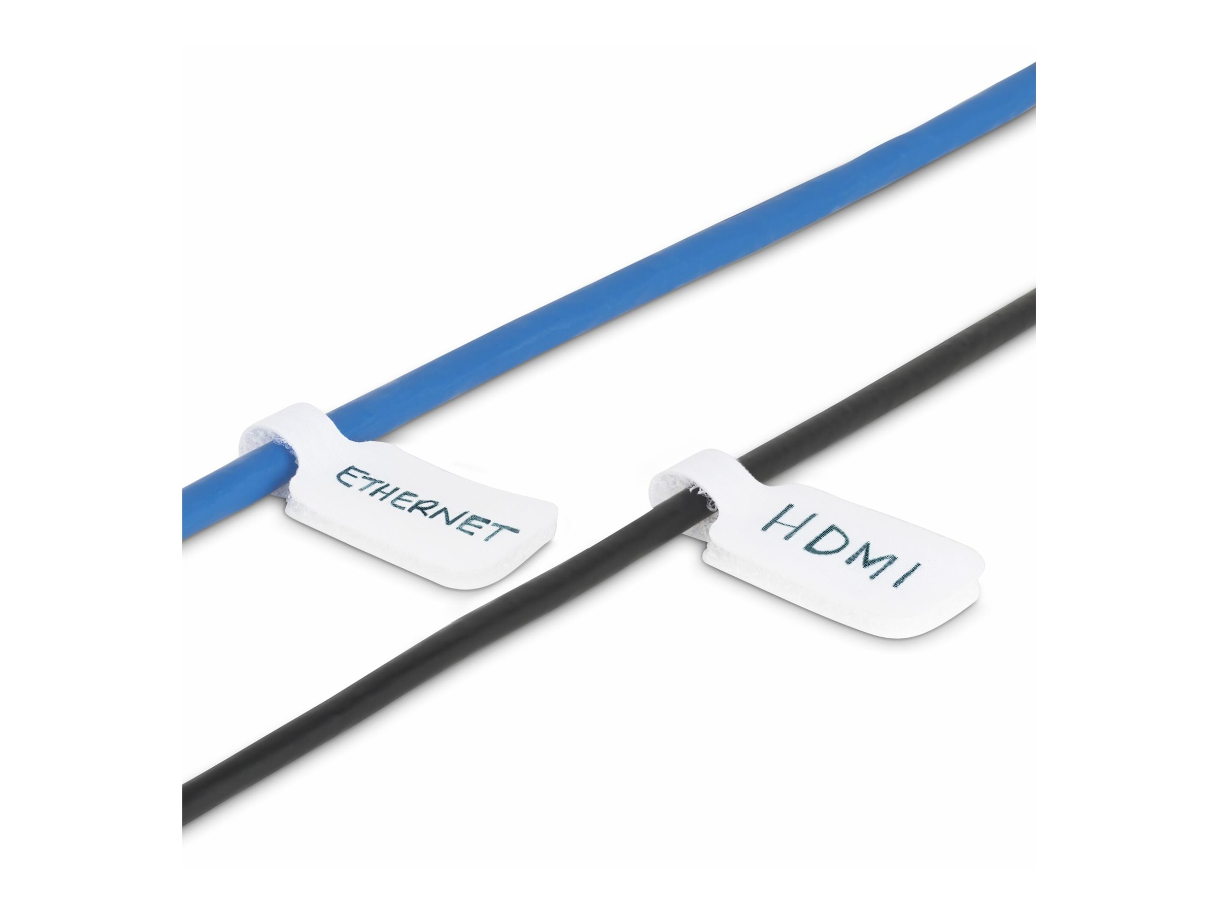 STARTECH.COM 9cm Kabelschilder 100 Stuck Weiss Klettverschluss mit Beschriftungsfeld Klettband Kabelbinder/Kabeletiketten