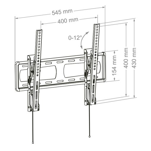 HAGOR BL Tilt 400 neigbare Wandhalterung fuer 81-124cm 32-49Zoll screen max VESA 400x400mm max Traglast 40kg Wandabstand 35mm