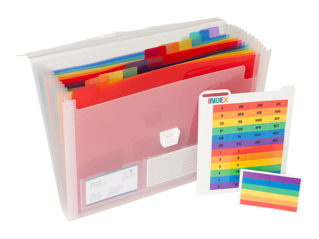 Exacompta Crystal Fächermappe 13 Fächer transparent