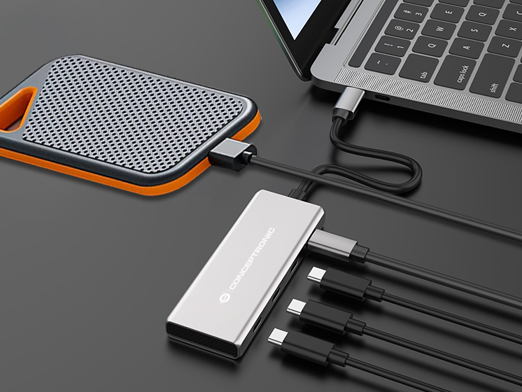 CONCEPTRONIC 41 Dock USBC3xUSBC100WPD 25cm gr